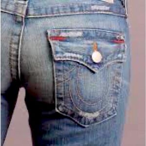 BOHO TRUE RELIGIONS LIGHT COLORED JEANS!